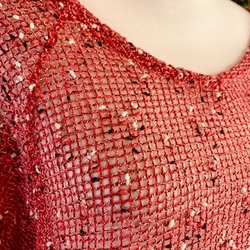 Frazzle Pink Fishnet Mesh Sheer 3/4 Sleeve Rave Top Small - Picture 4 of 10